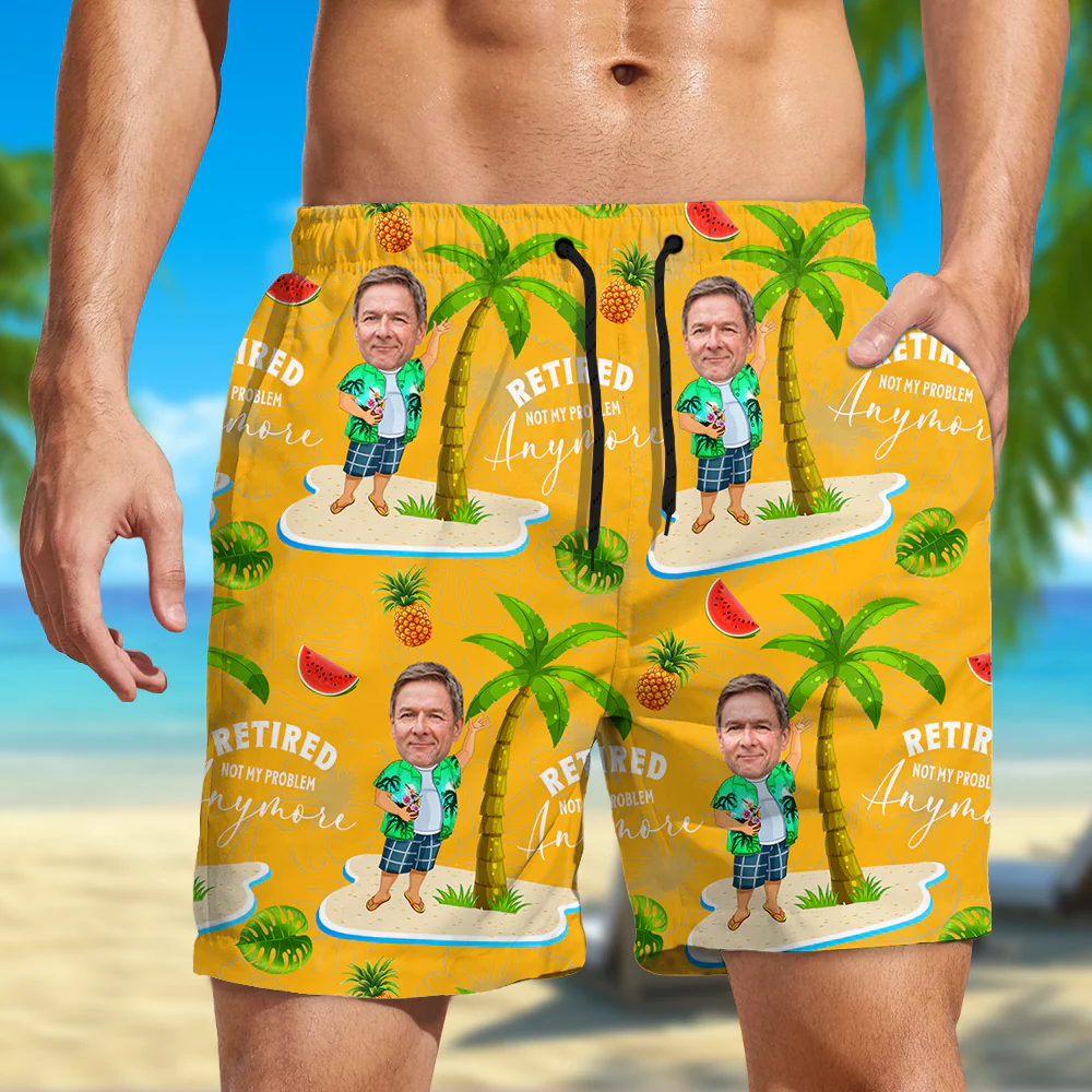 Custom Face All Over Print Beach Short Personalized Retirement Gift for Dad LM32 893499 - Image 2