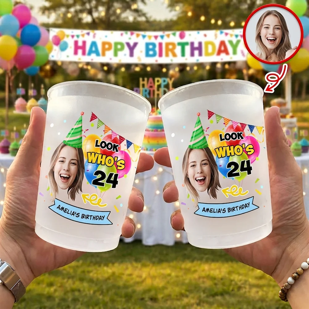 Custom Face Birthday Cups – Look Who’s 26 Personalized Photo Party Cups CH07 911304 - Image 5