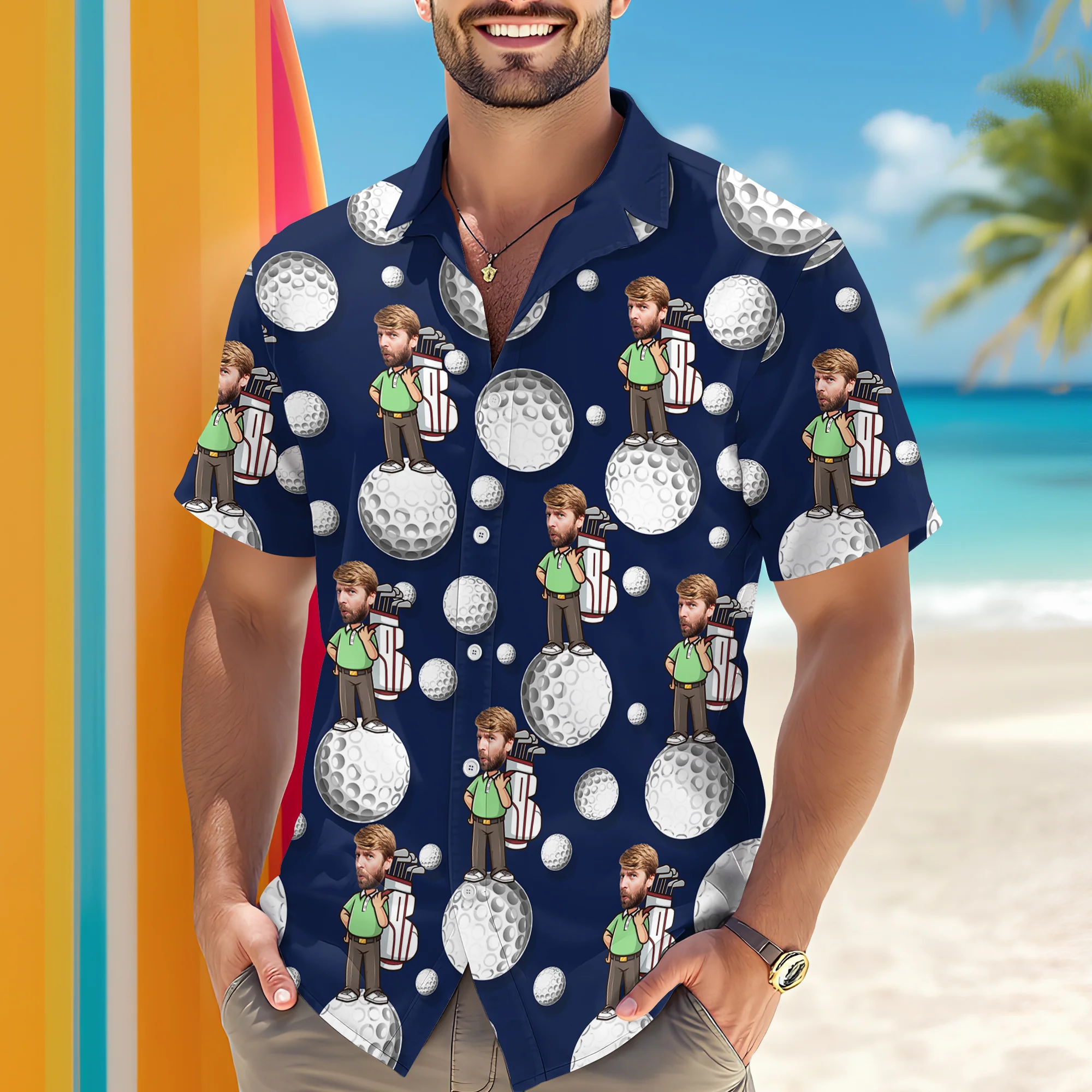 Custom Face Golf Hawaii Shirt Gift For Golf Lovers HA75 898680 - Image 2