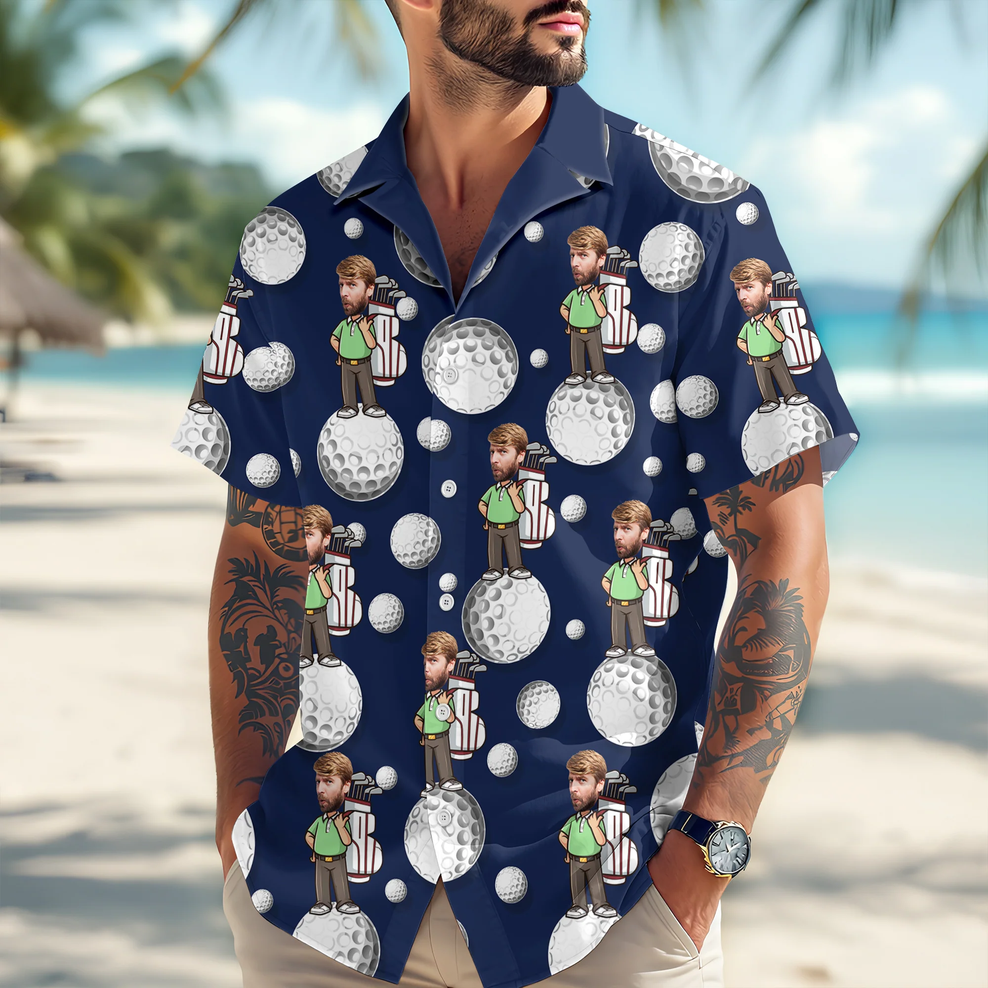 Custom Face Golf Hawaii Shirt Gift For Golf Lovers HA75 898680 - Image 3