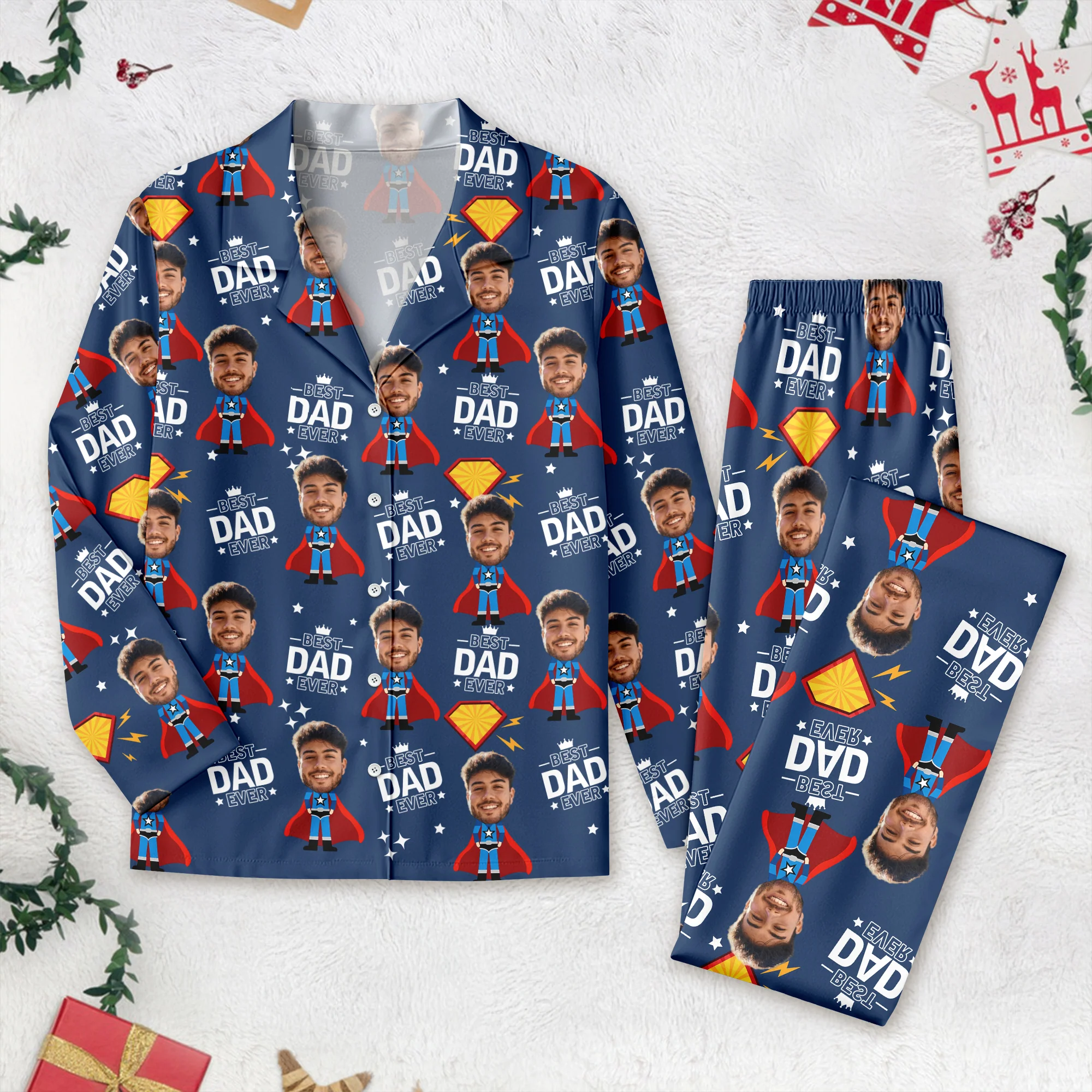 Custom Face Kid Best Mom Ever, Best Dad Ever Pajamas HA75 892878