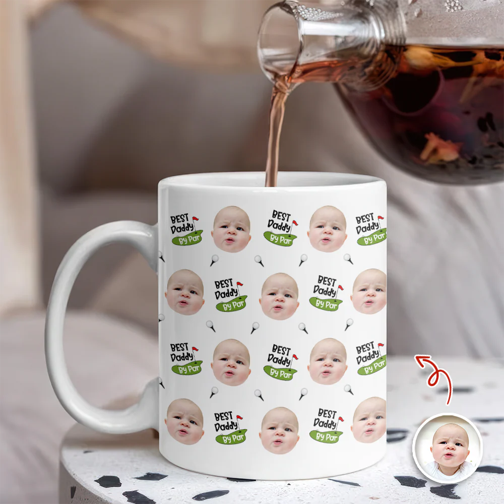 Custom Face Photo Best Dad By Par Funny Mug Father's Day Gifts LM32 669001 - Image 2