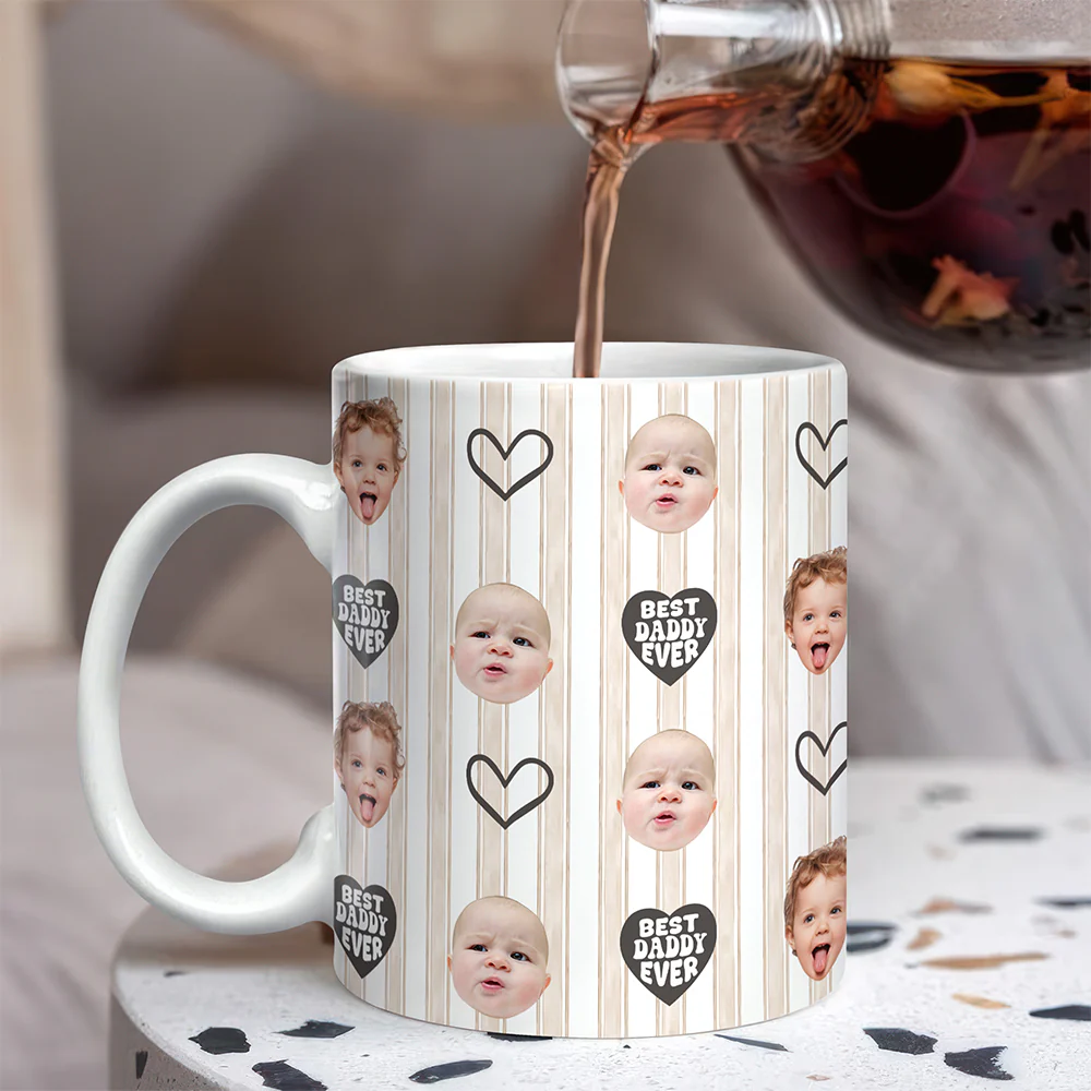 Custom Face Photo Best Dad Ever Mug Father's Day Gift LM32 669143 - Image 2