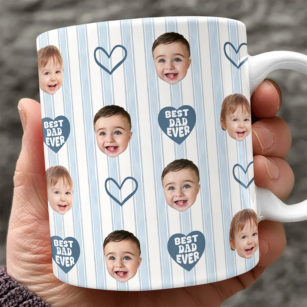 Custom Face Photo Best Dad Ever Mug Father's Day Gift LM32 669143 - Image 3
