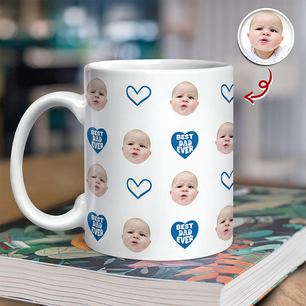 Custom Face Photo Best Dad Ever Mug Father's Day Gift LM32 669143 - Image 4