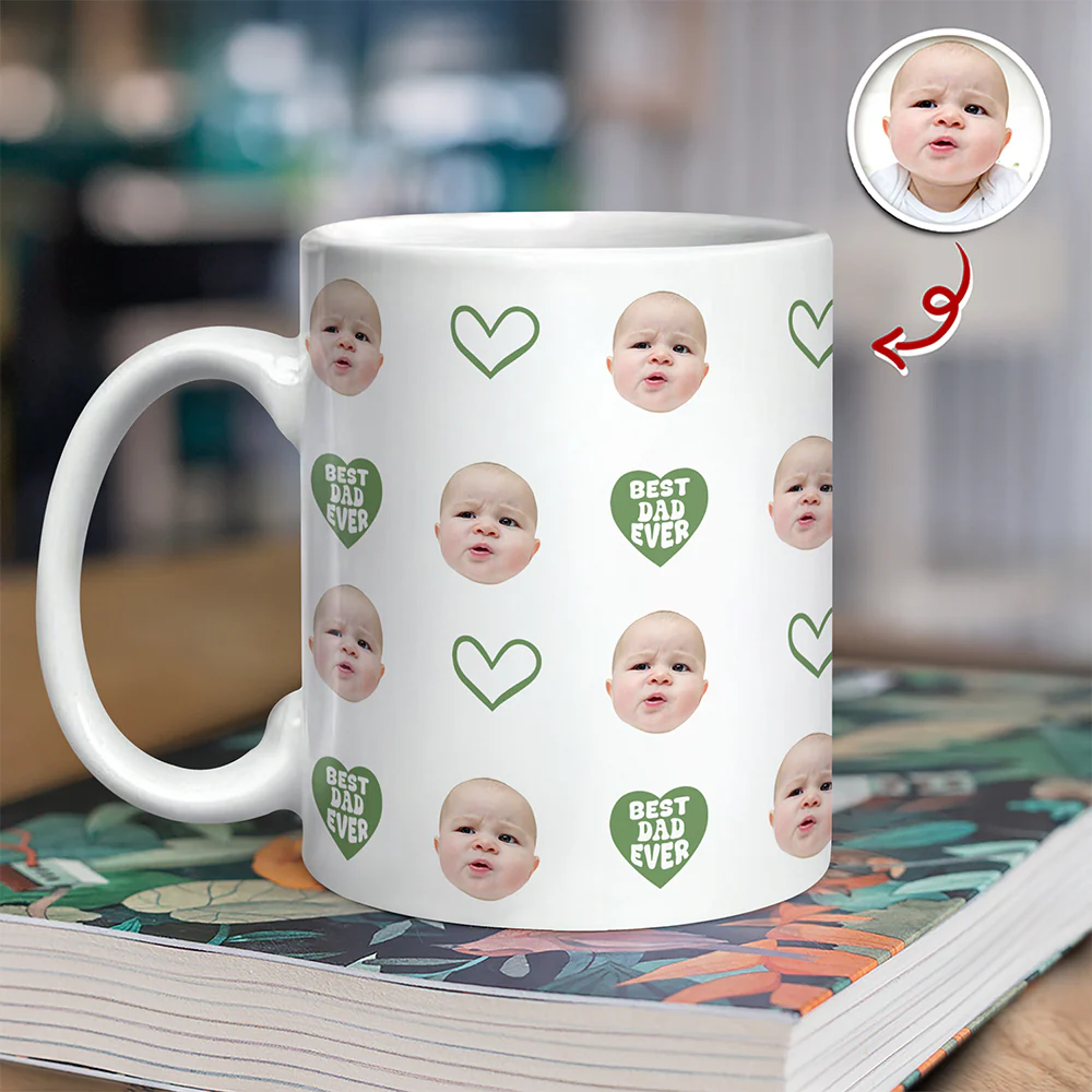 Custom Face Photo Best Dad Ever Mug Father's Day Gift LM32 669143 - Image 5
