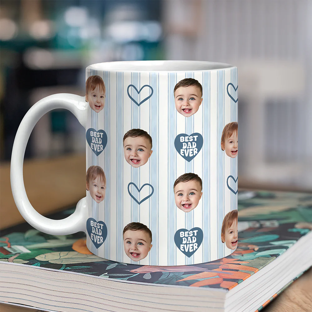 Custom Face Photo Best Dad Ever Mug Father's Day Gift LM32 669143 - Image 7