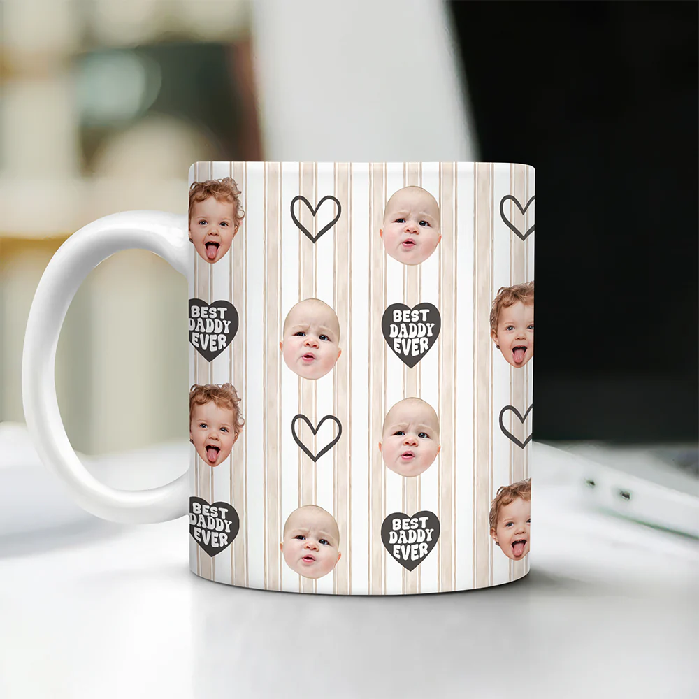 Custom Face Photo Best Dad Ever Mug Father's Day Gift LM32 669143 - Image 9