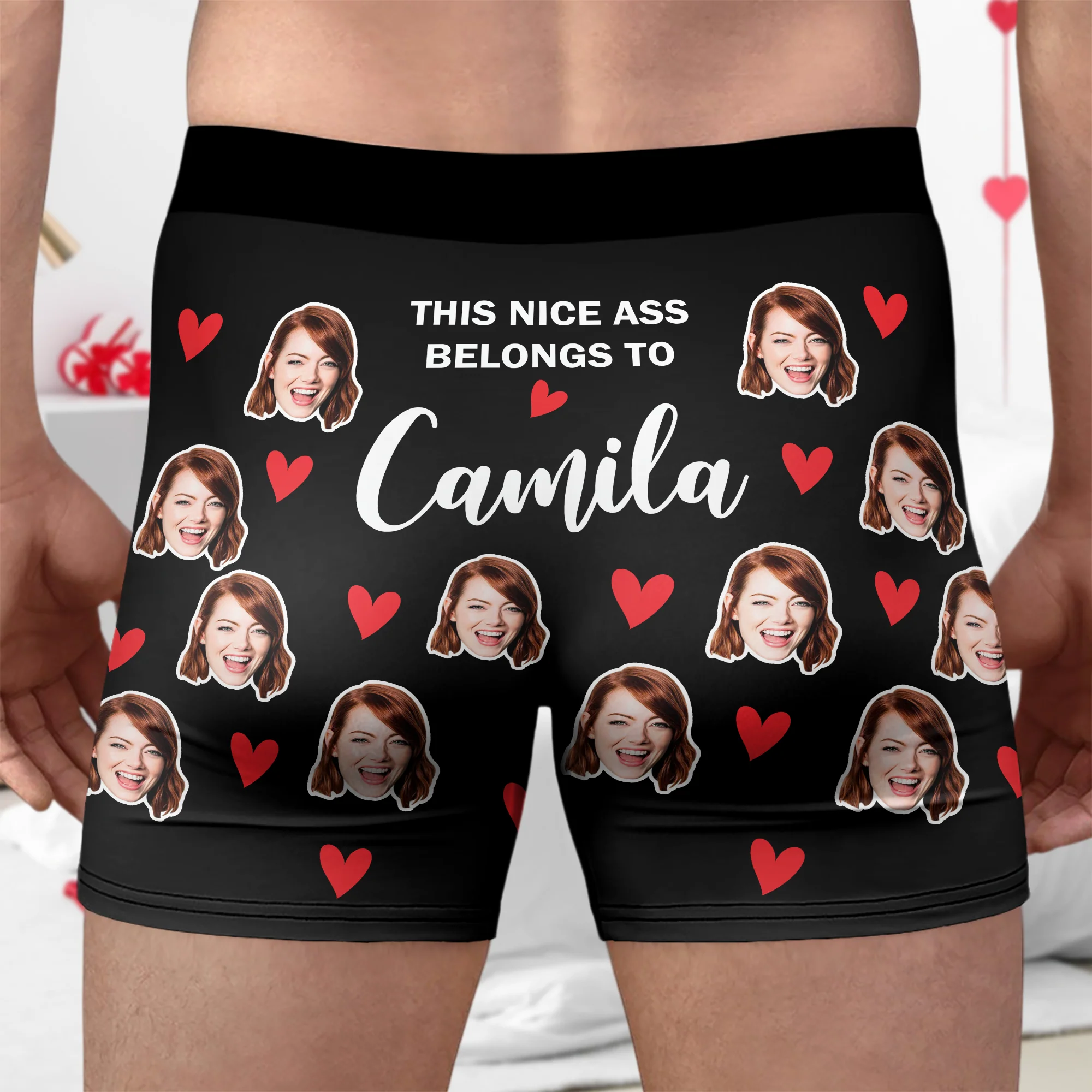 Custom Face Photo Men's Boxer Anniversary Gift for Husband, Funny Boyfriend HO82 900834 - Image 2