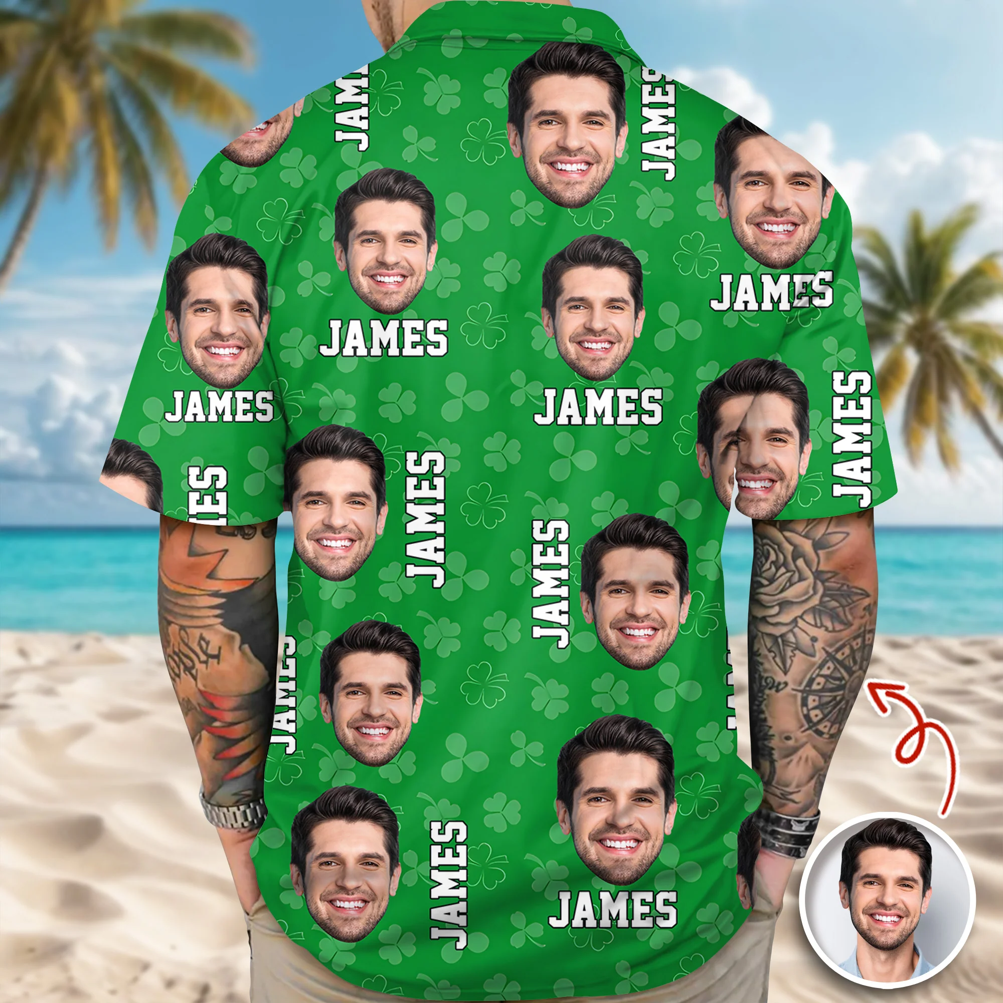 Custom Face Photo St. Patrick's Day Hawaii Shirt TH10 898107 - Image 4