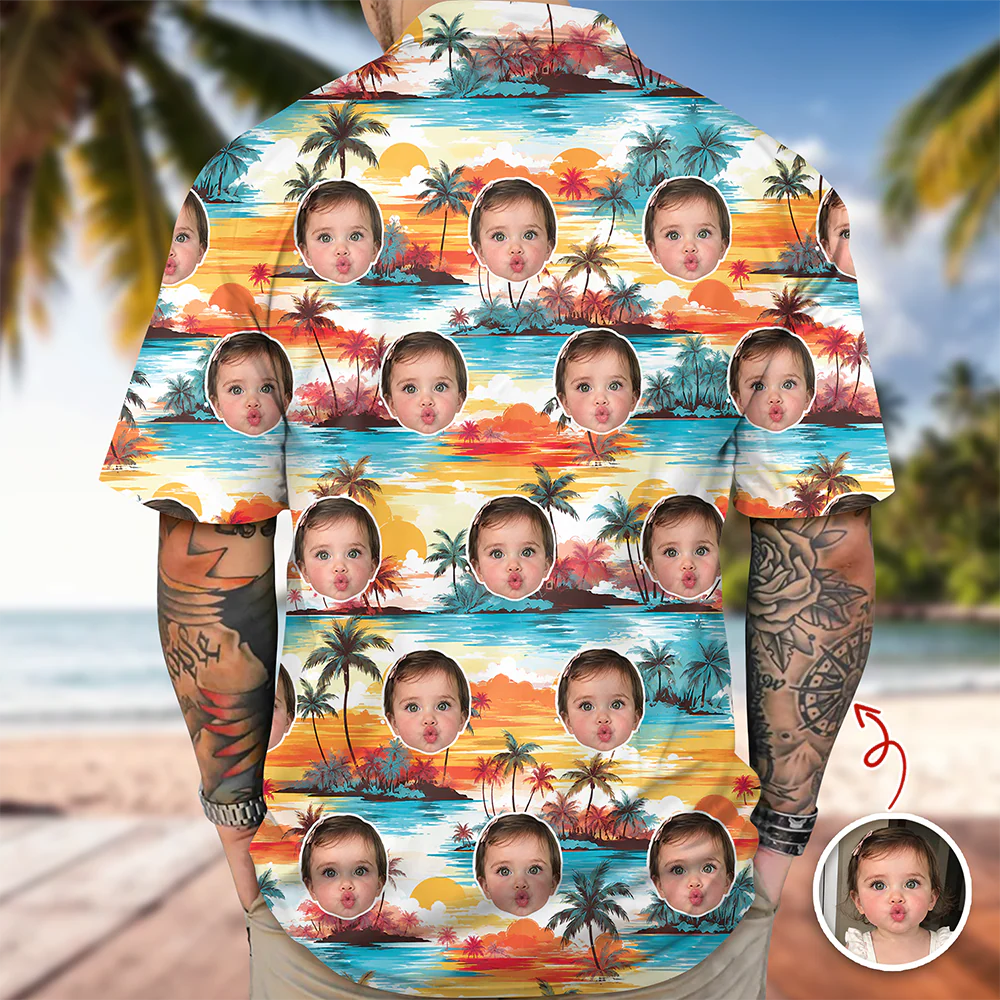 Custom Face Photo Tropical Hawaiian Shirt Summer Vacation Gift CH07 911436 - Image 5