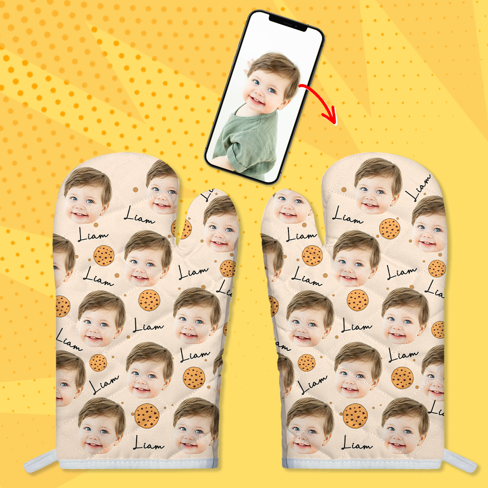 Custom Face Portrait Cake Pattern Oven Mitt TH10 894415 - Image 4