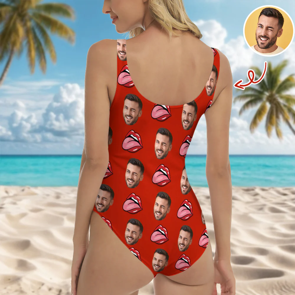 Custom Face With Red Lips Swimsuit Gift For Her LM32 899867 - Image 6