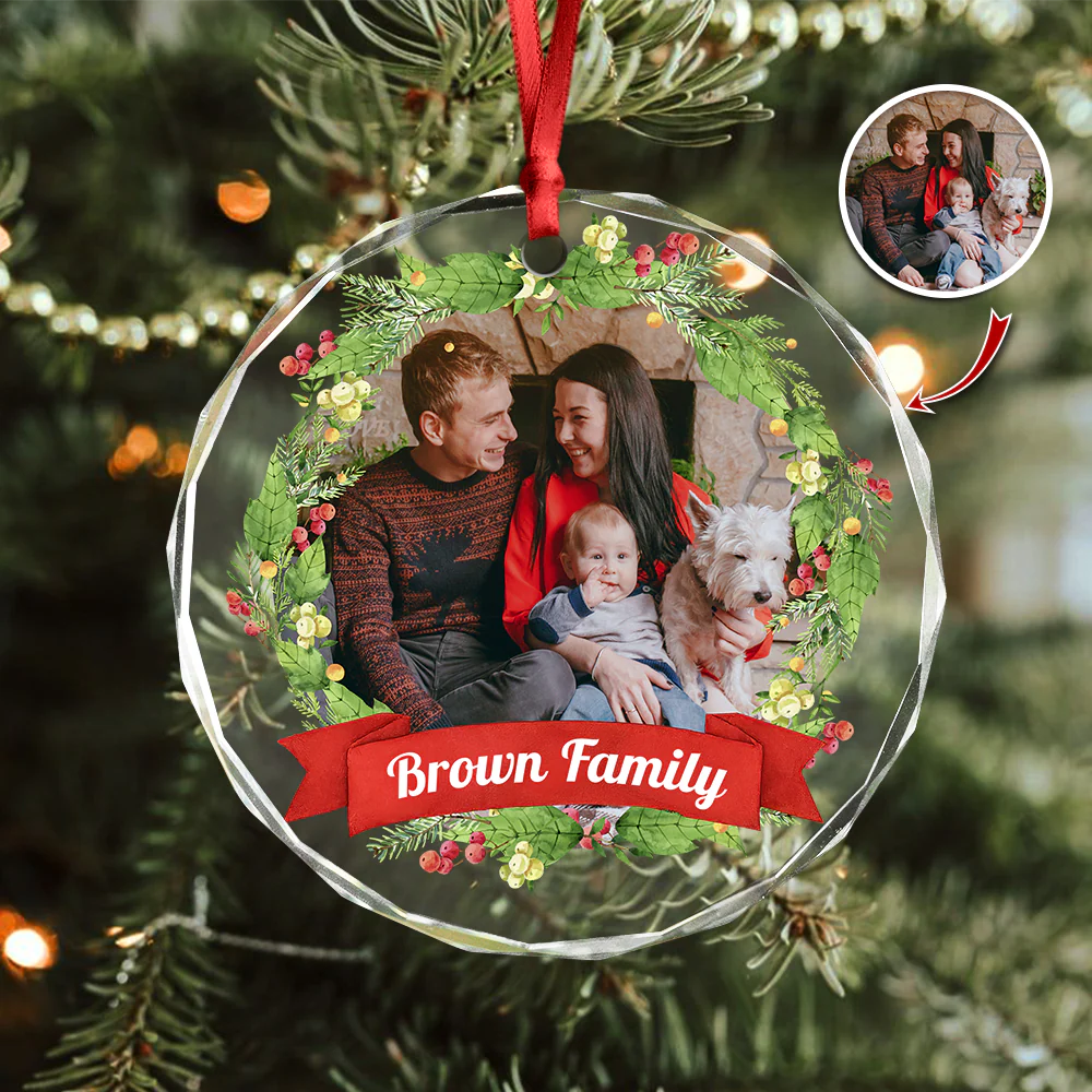 Custom Family Crystal Photo - Personalized Glass Ornament For Christmas TH10 894829 - Image 6