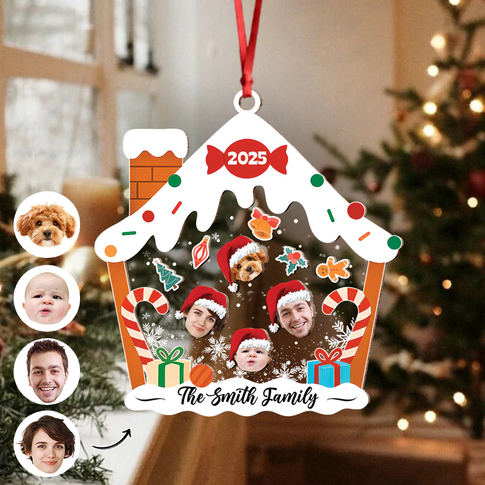 Custom Family Face With Pet Christmas Shaker Ornament CH07 896916 - Image 2