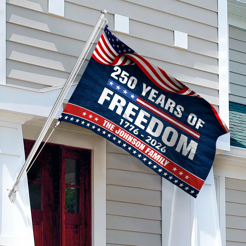 Custom Family Name 250 Years Of Freedom 1776-2026 House Flag HA75 920954 - Image 3