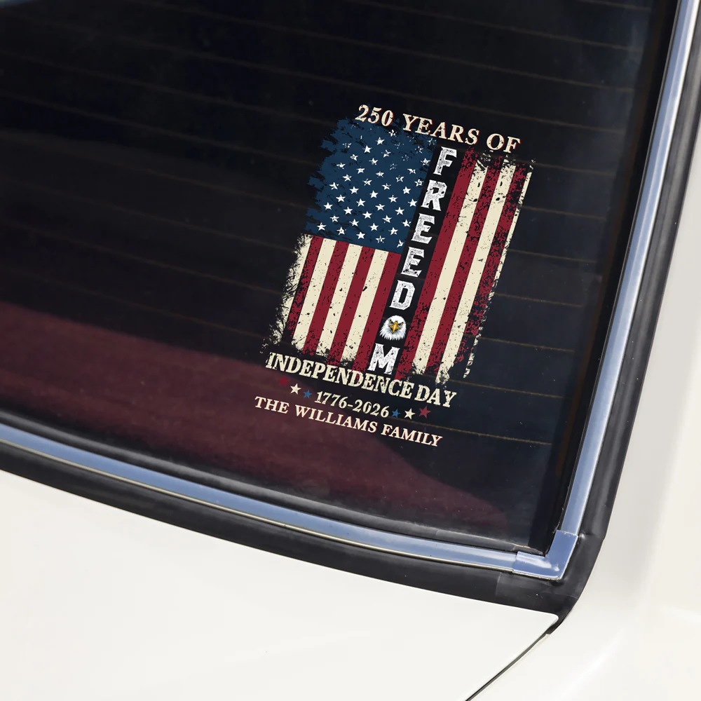 Custom Family Name 250 Years of Freedom 1776-2026 Independence Day Patriotic Car Decal Sticker HO82 900942 - Image 2