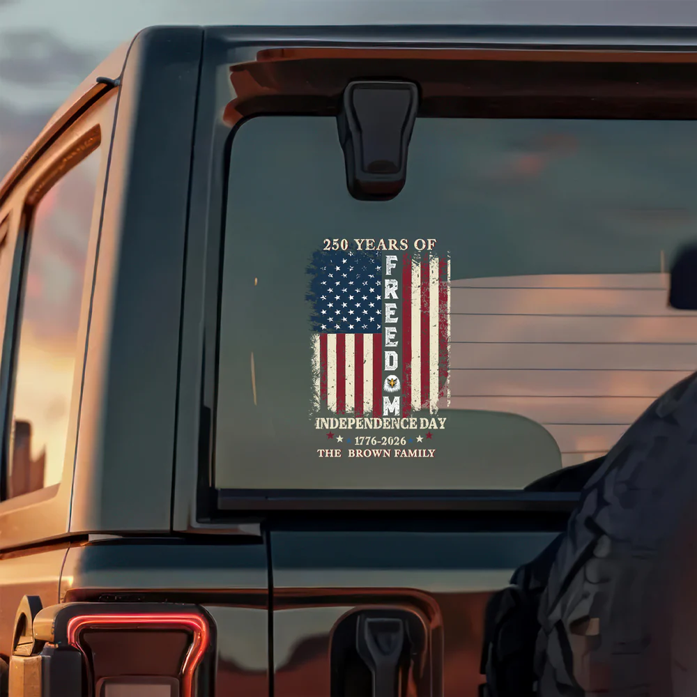 Custom Family Name 250 Years of Freedom 1776-2026 Independence Day Patriotic Car Decal Sticker HO82 900942 - Image 4