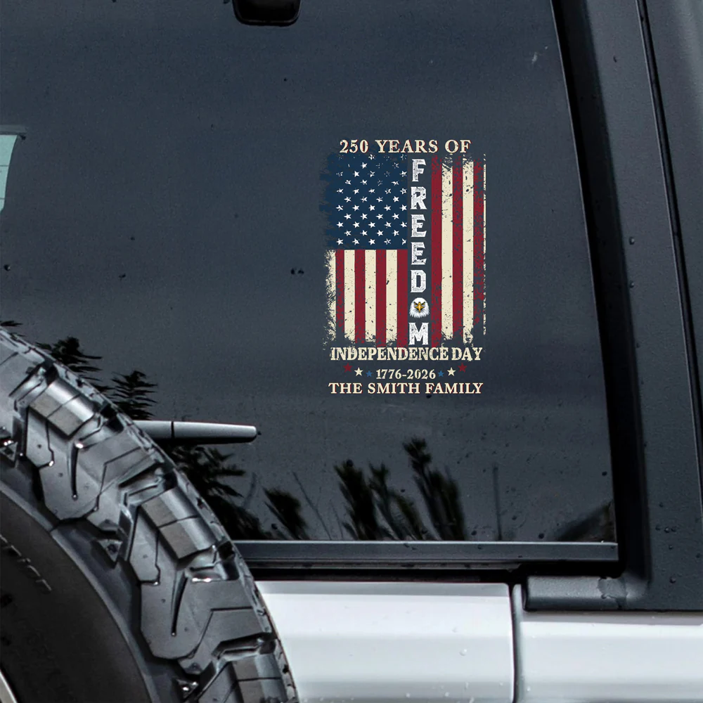 Custom Family Name 250 Years of Freedom 1776-2026 Independence Day Patriotic Car Decal Sticker HO82 900942 - Image 5