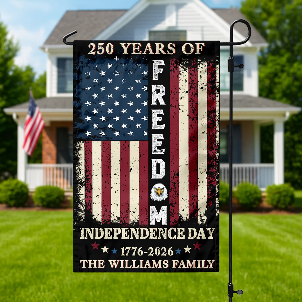 Custom Family Name 250 Years of Freedom 1776-2026 Independence Day Patriotic Garden Flag HO82 900940 - Image 6