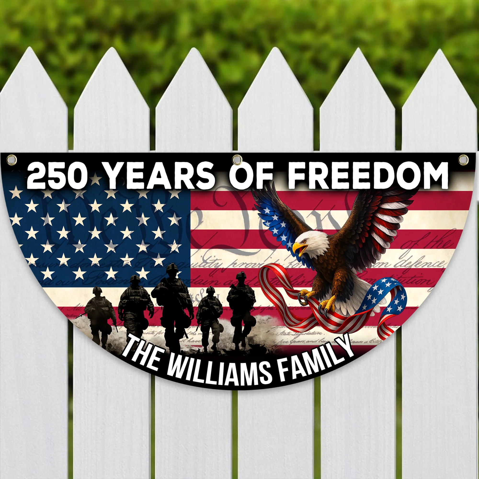 Custom Family Name 250 Years of Freedom Non-Pleated Fan Flag HA75 920364 - Image 2