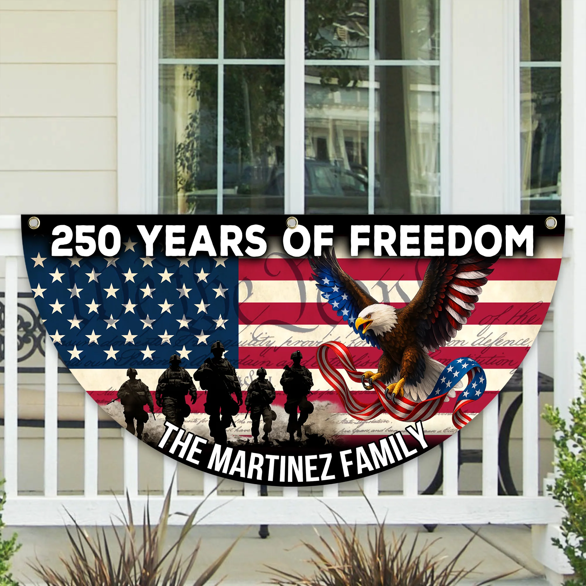 Custom Family Name 250 Years of Freedom Non-Pleated Fan Flag HA75 920364 - Image 7