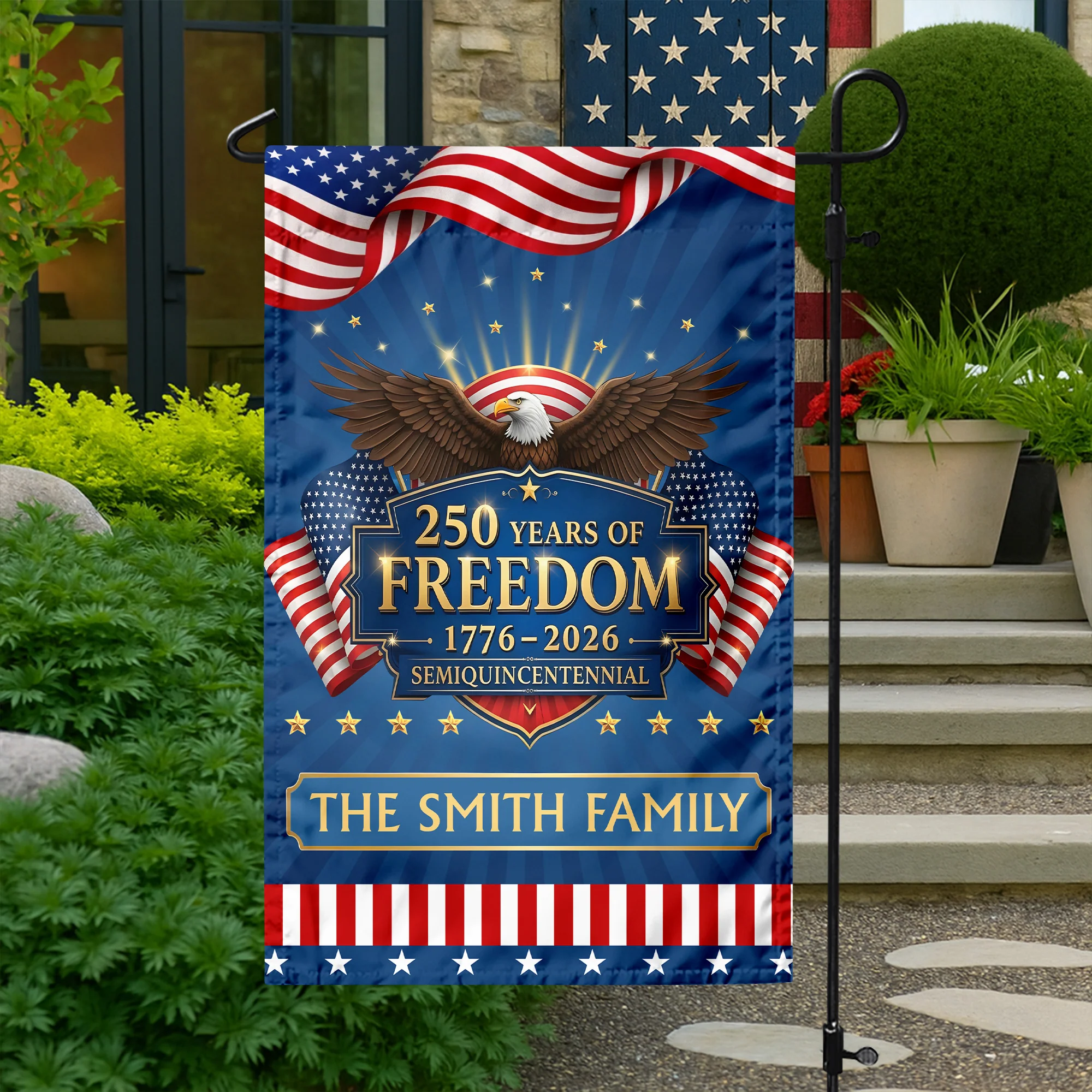 Custom Family Name 250 Years of the United States 1776–2026 Liberty Garden Flag LM32 897805 - Image 2
