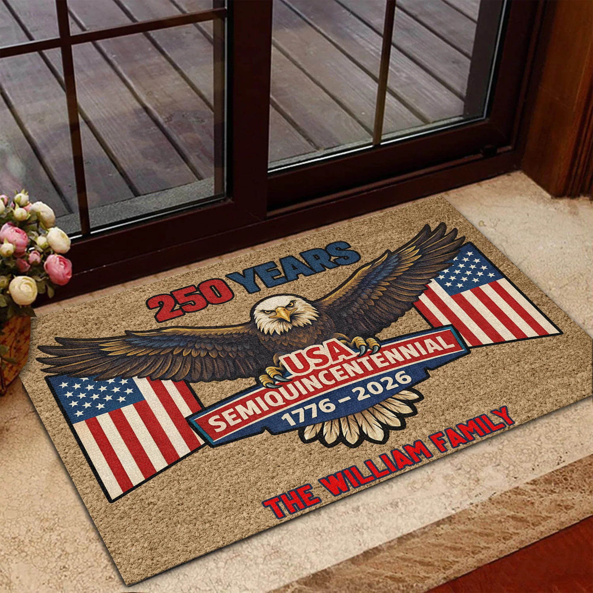 Custom Family Name 250 Years USA Semiquincentennial 1776–2026 Doormat TH10 898437 - Image 3