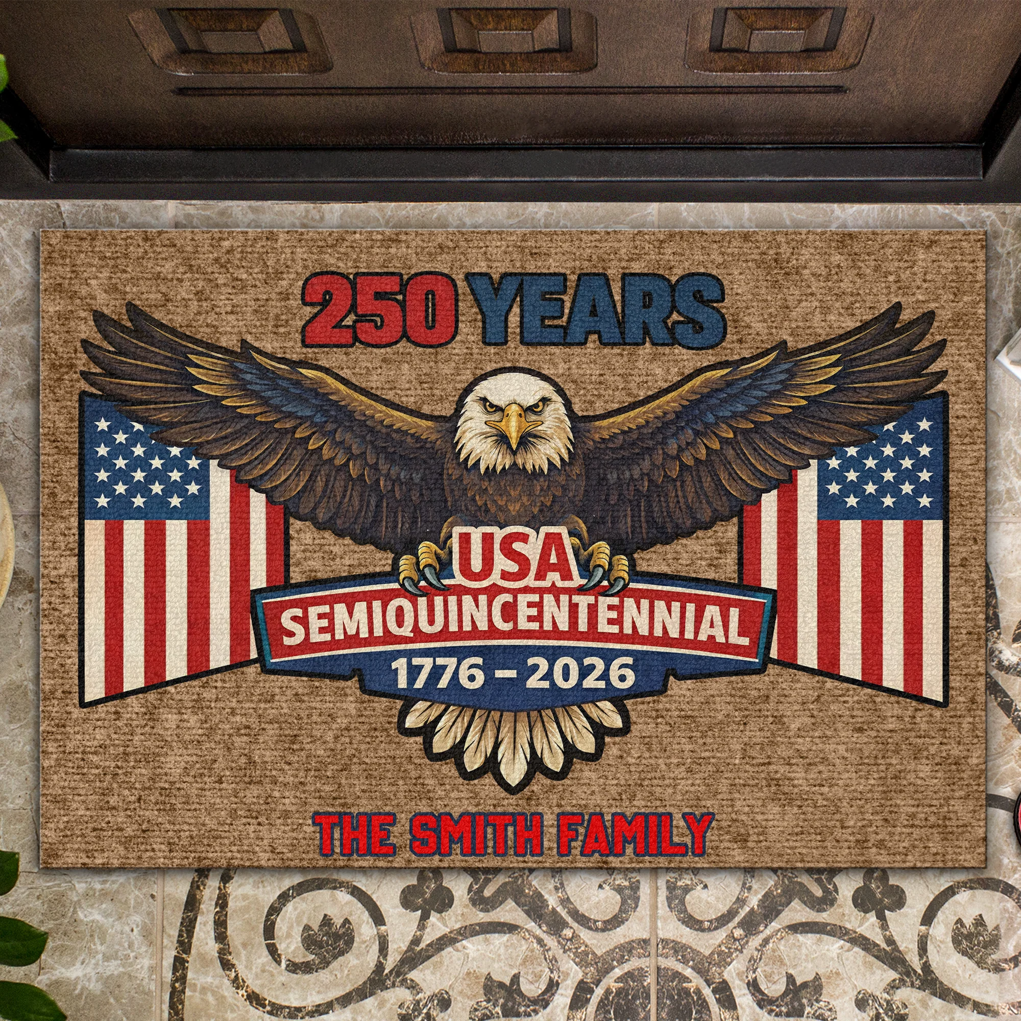 Custom Family Name 250 Years USA Semiquincentennial 1776–2026 Doormat TH10 898437 - Image 4
