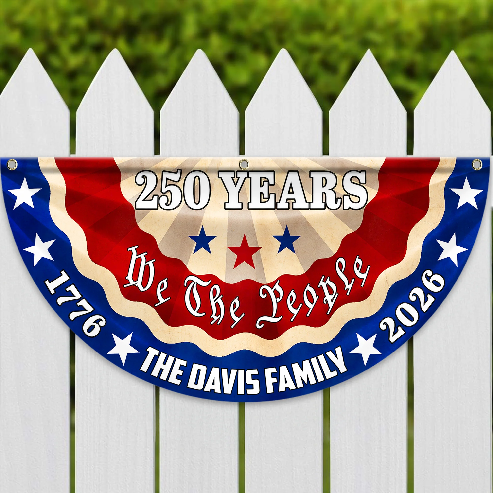 Custom Family Name 250 Years We The People Non-Pleated Fan Flag CH07 911688 - Image 2