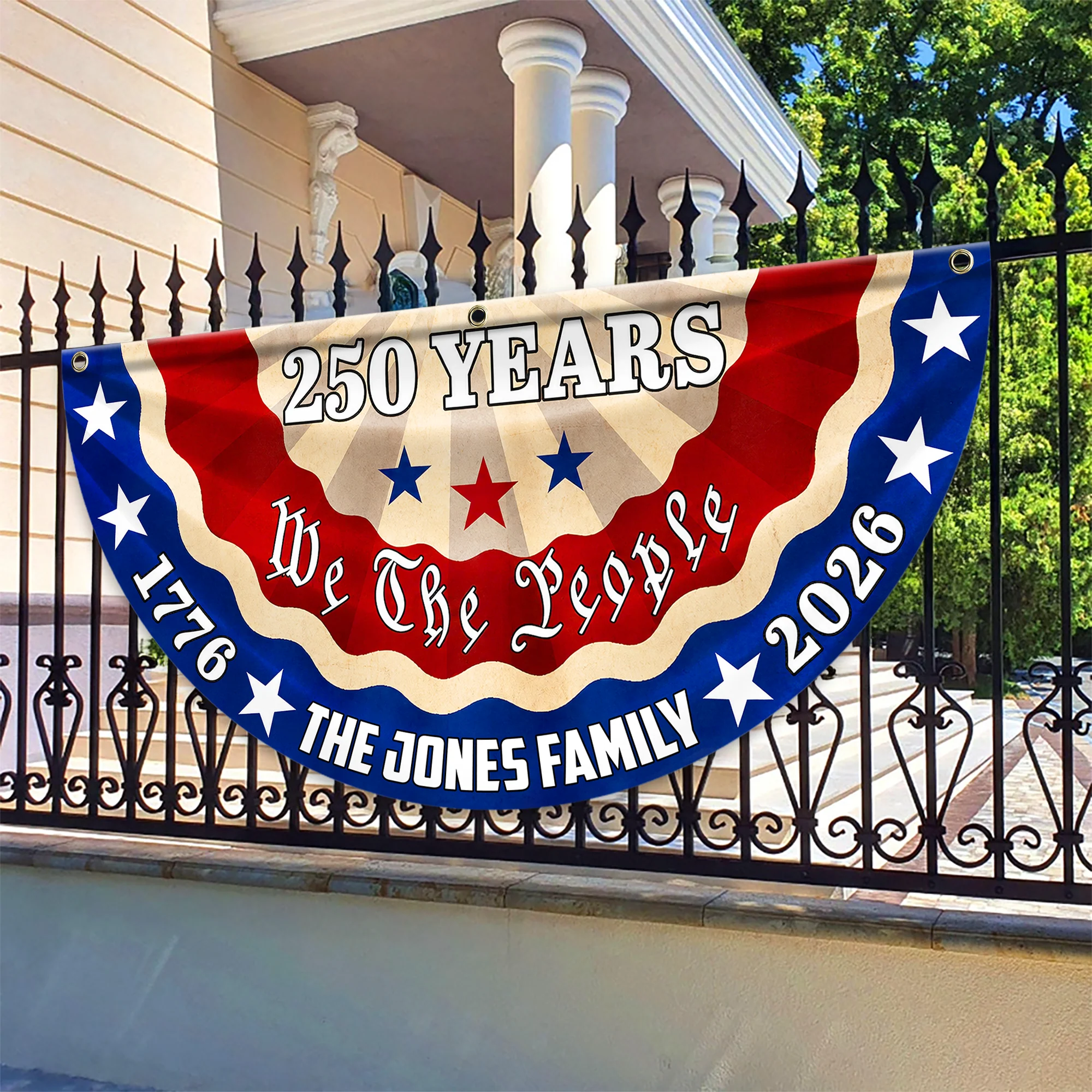 Custom Family Name 250 Years We The People Non-Pleated Fan Flag CH07 911688 - Image 6