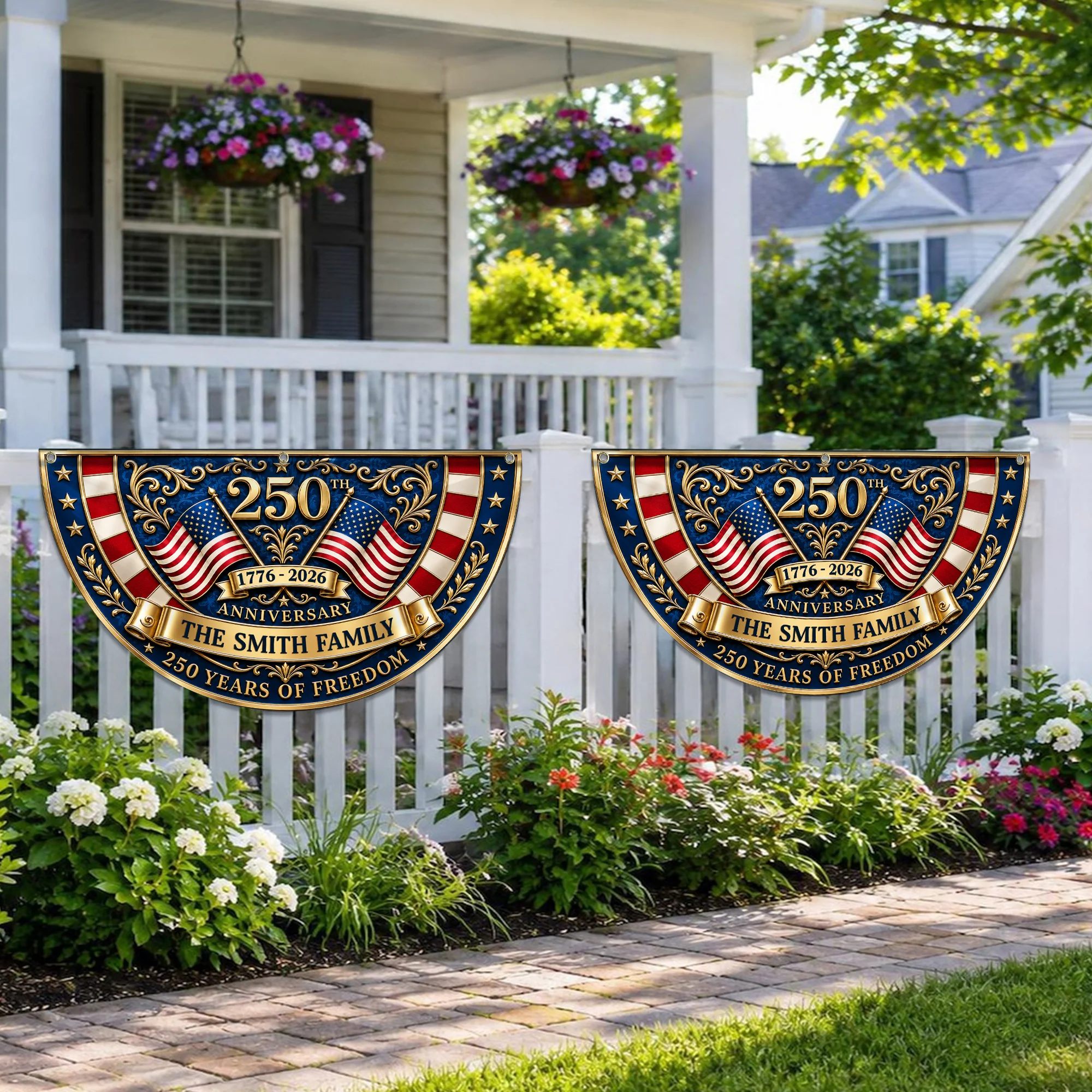 Custom Family Name 250th Anniversary 250 Years Of Freedom Non-Pleated Fan Flag LM32 669337 - Image 2