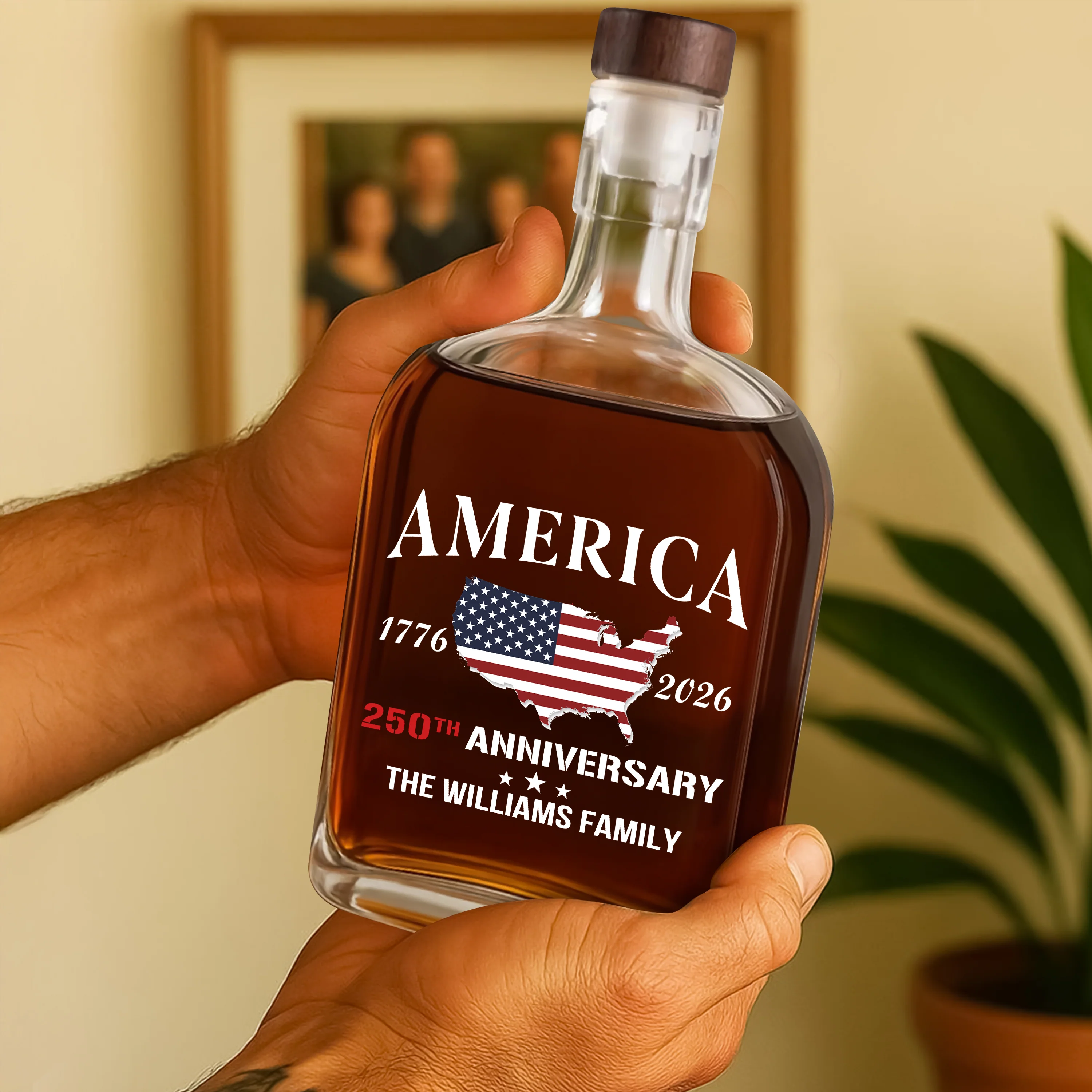 Custom Family Name America 250th Anniversary 1776 2026 United States of America Whiskey Bottle LM32 897715 - Image 4