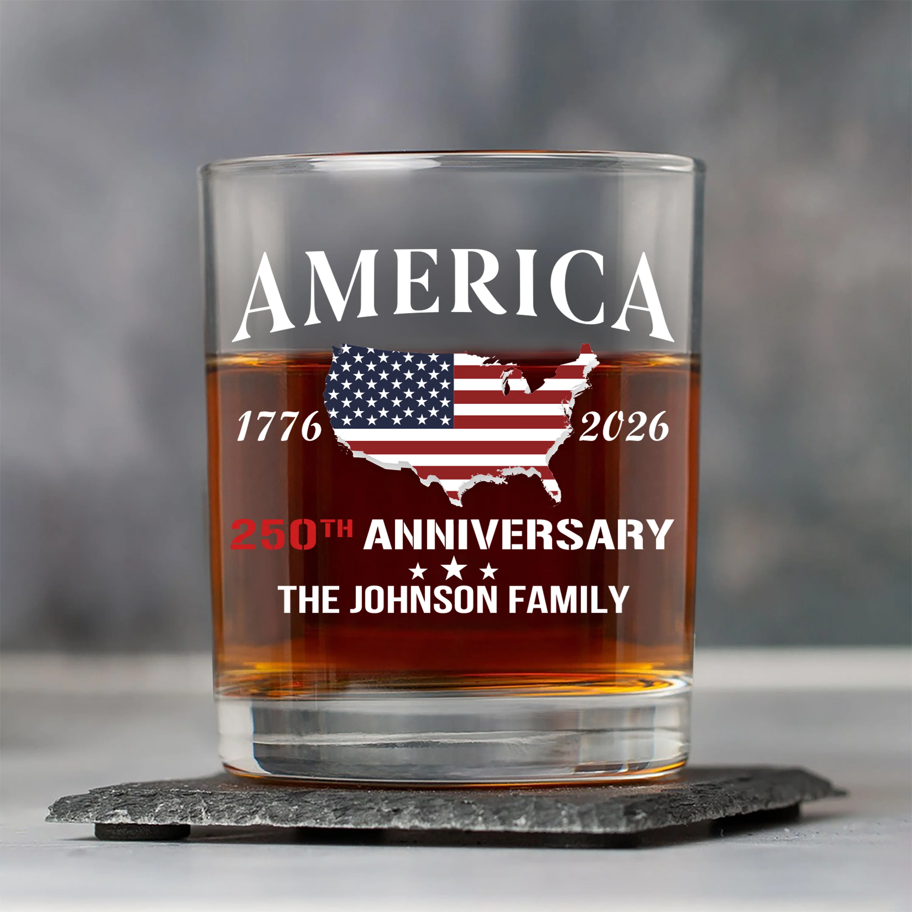 Custom Family Name America 250th Anniversary Whiskey Glass LM32 897711 - Image 4