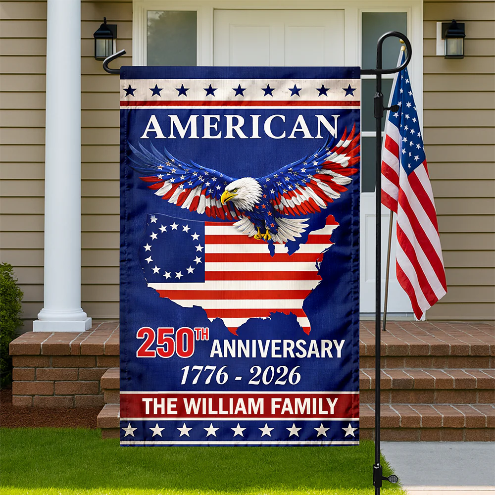 Custom Family Name American 250Th Anniversary Eagle Flag Garden Flag TH10 898697 - Image 5