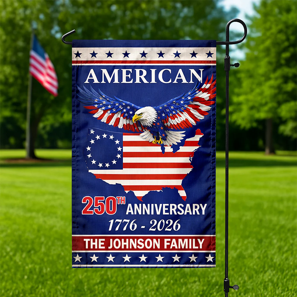 Custom Family Name American 250Th Anniversary Eagle Flag Garden Flag TH10 898697 - Image 7