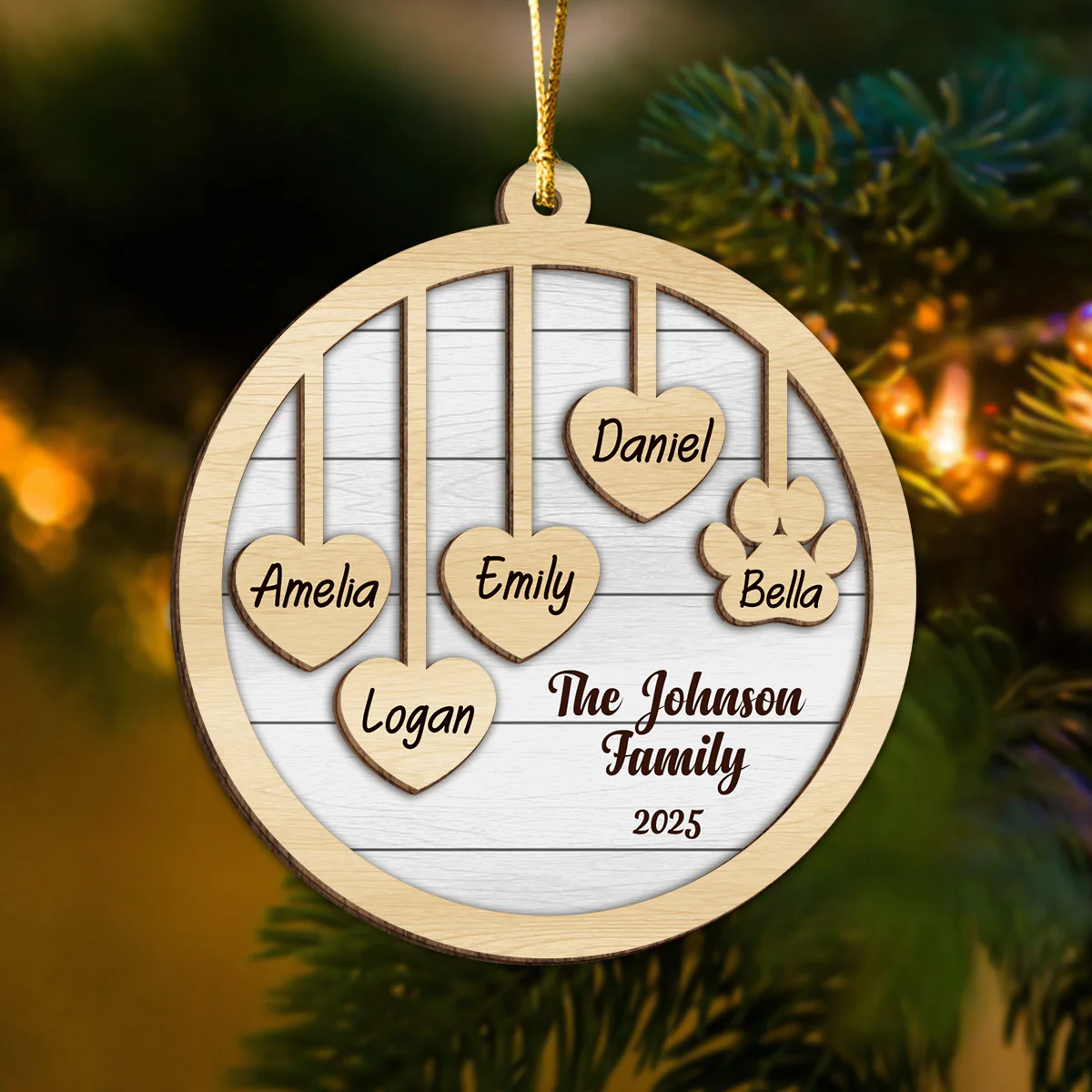 Custom Family Name Christmas 2 Layers Wooden Ornament Gift For Family LM32 897337 - Image 7