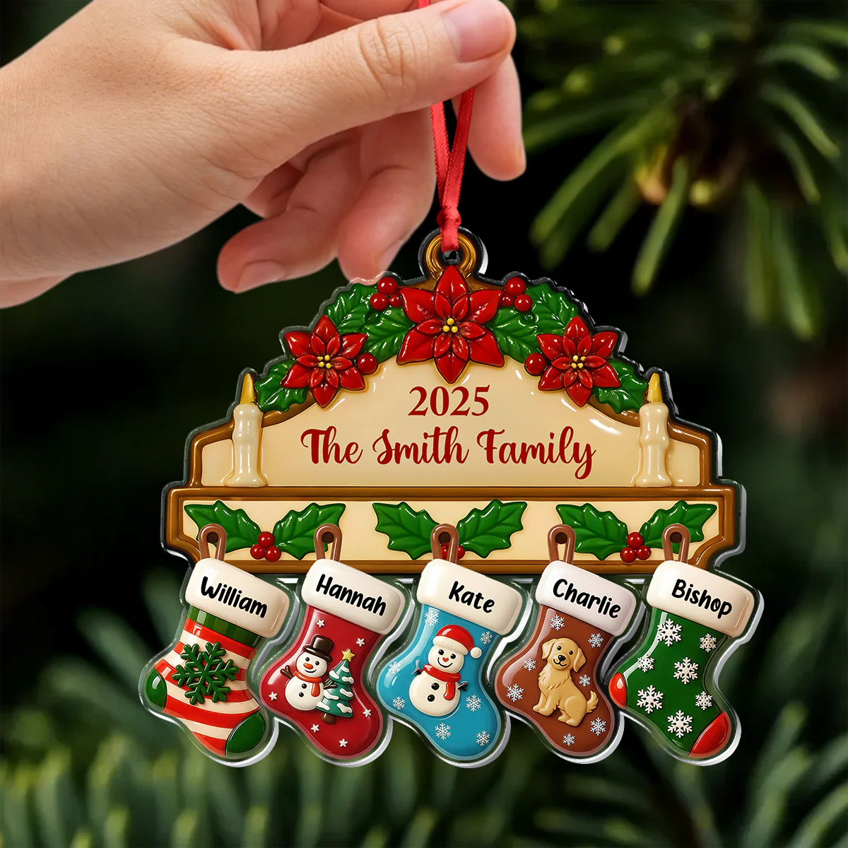 Custom Family Name Christmas Decor - Personalized Acrylic Ornament CH07 899494 - Image 2