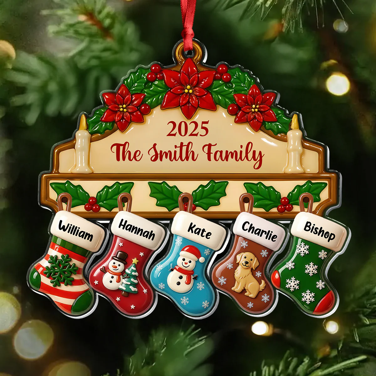 Custom Family Name Christmas Decor - Personalized Acrylic Ornament CH07 899494 - Image 4