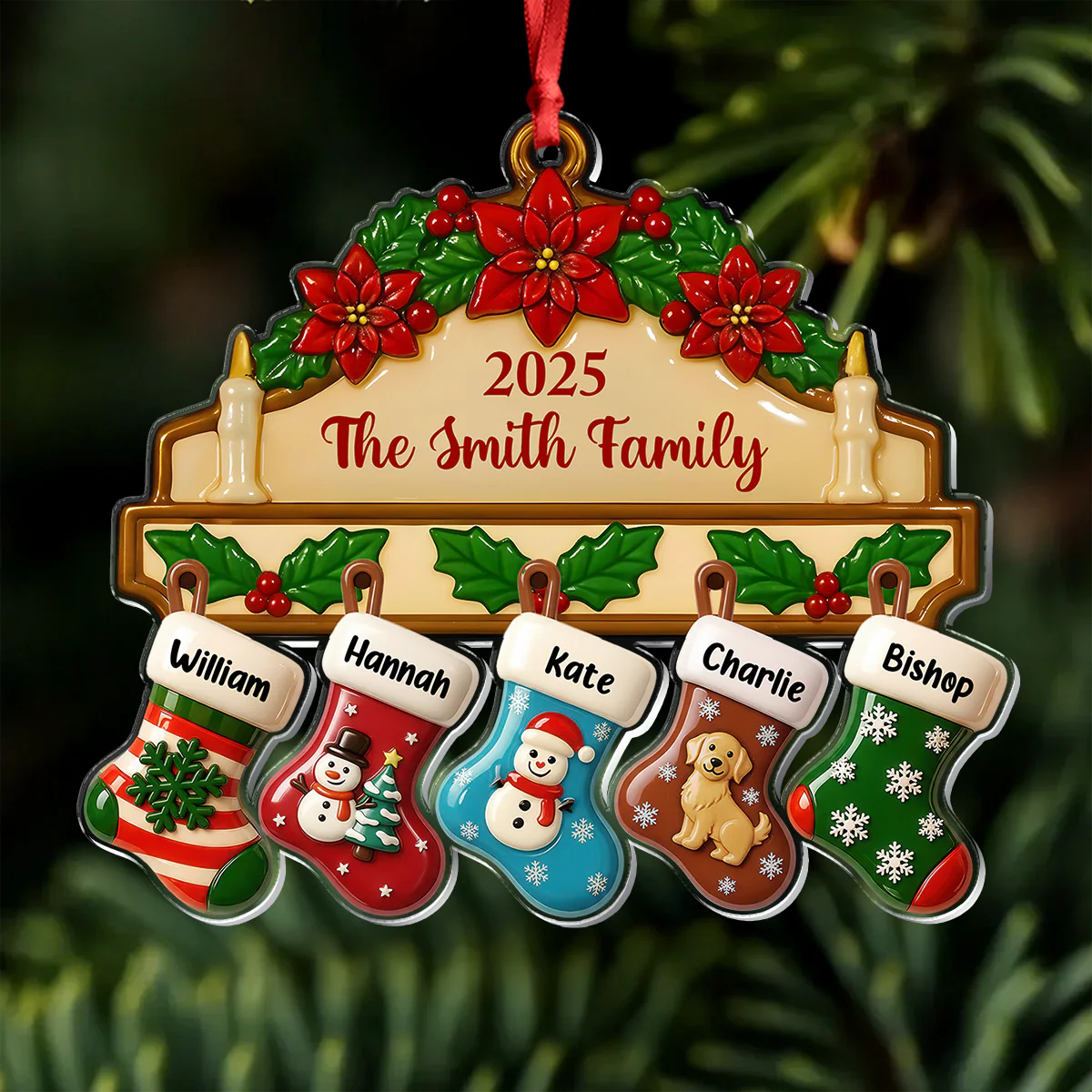 Custom Family Name Christmas Decor - Personalized Acrylic Ornament CH07 899494 - Image 7