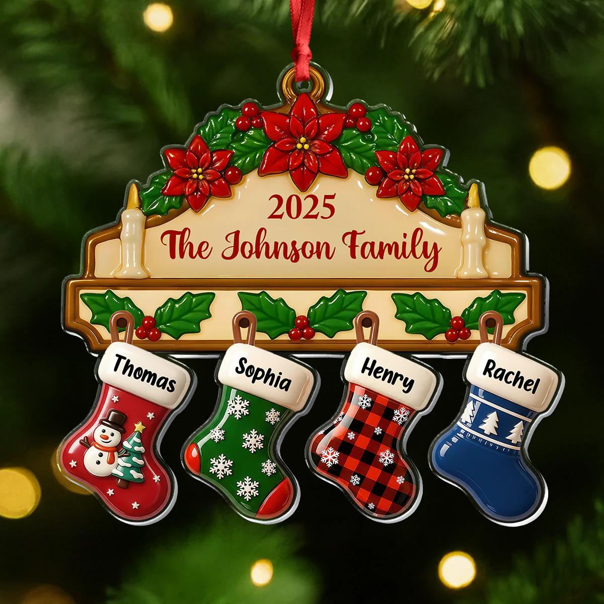 Custom Family Name Christmas Decor - Personalized Acrylic Ornament CH07 899494 - Image 9
