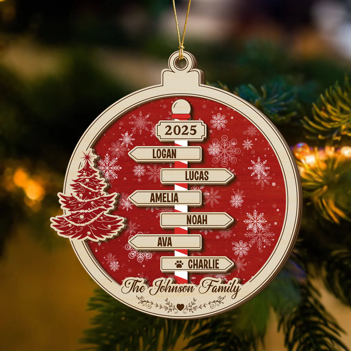 Custom Family Name Christmas - Personalized 2 Layered Wood Ornament CH07 899066 - Image 4