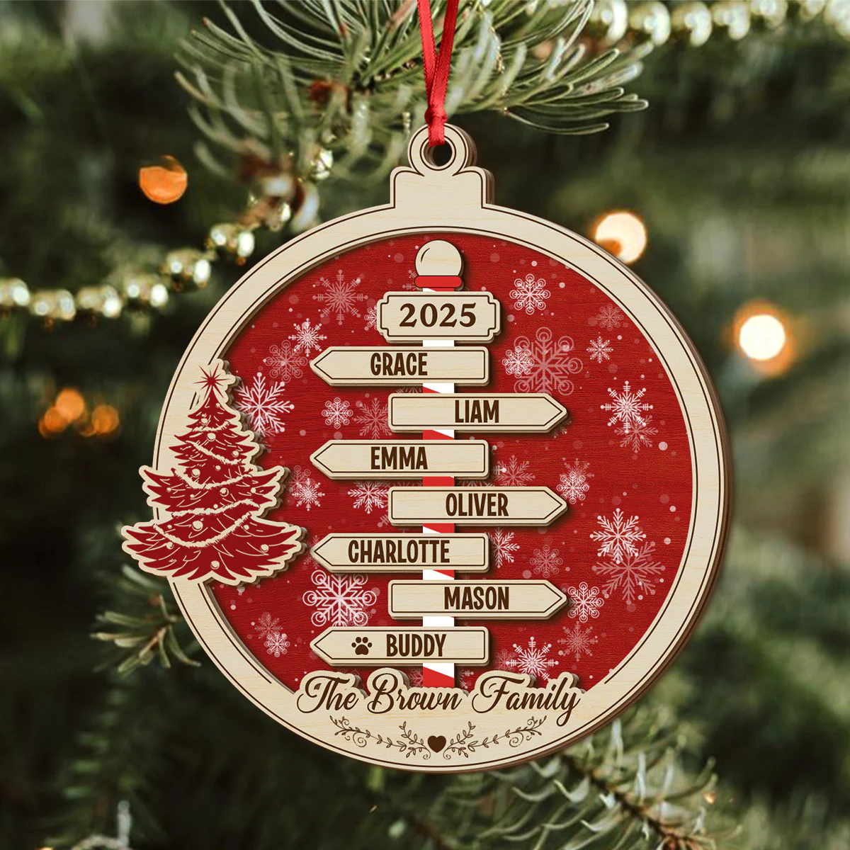 Custom Family Name Christmas - Personalized 2 Layered Wood Ornament CH07 899066 - Image 5