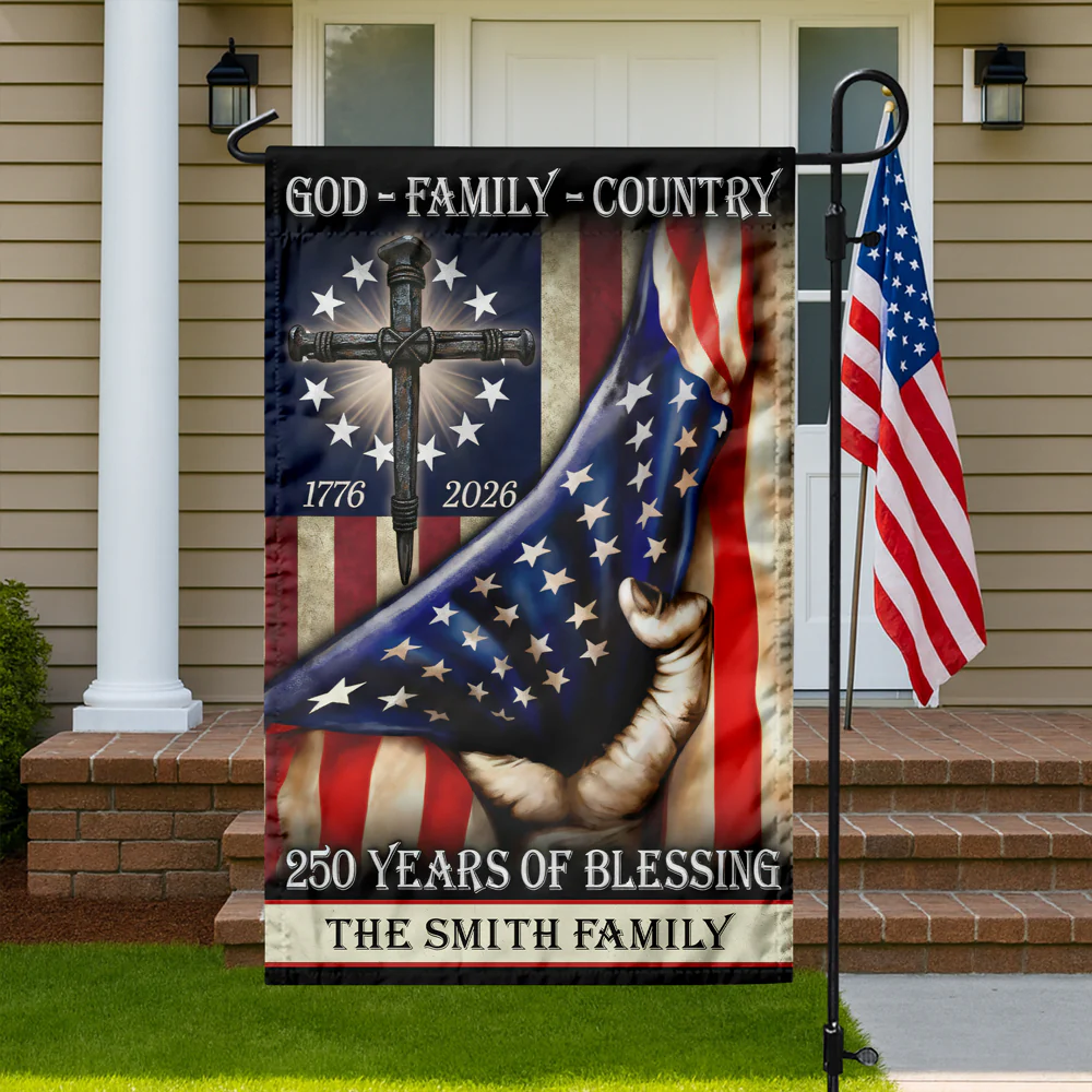 Custom Family Name God Family Country Patriot 1776-2026 Garden Flag CH07 910604 - Image 3