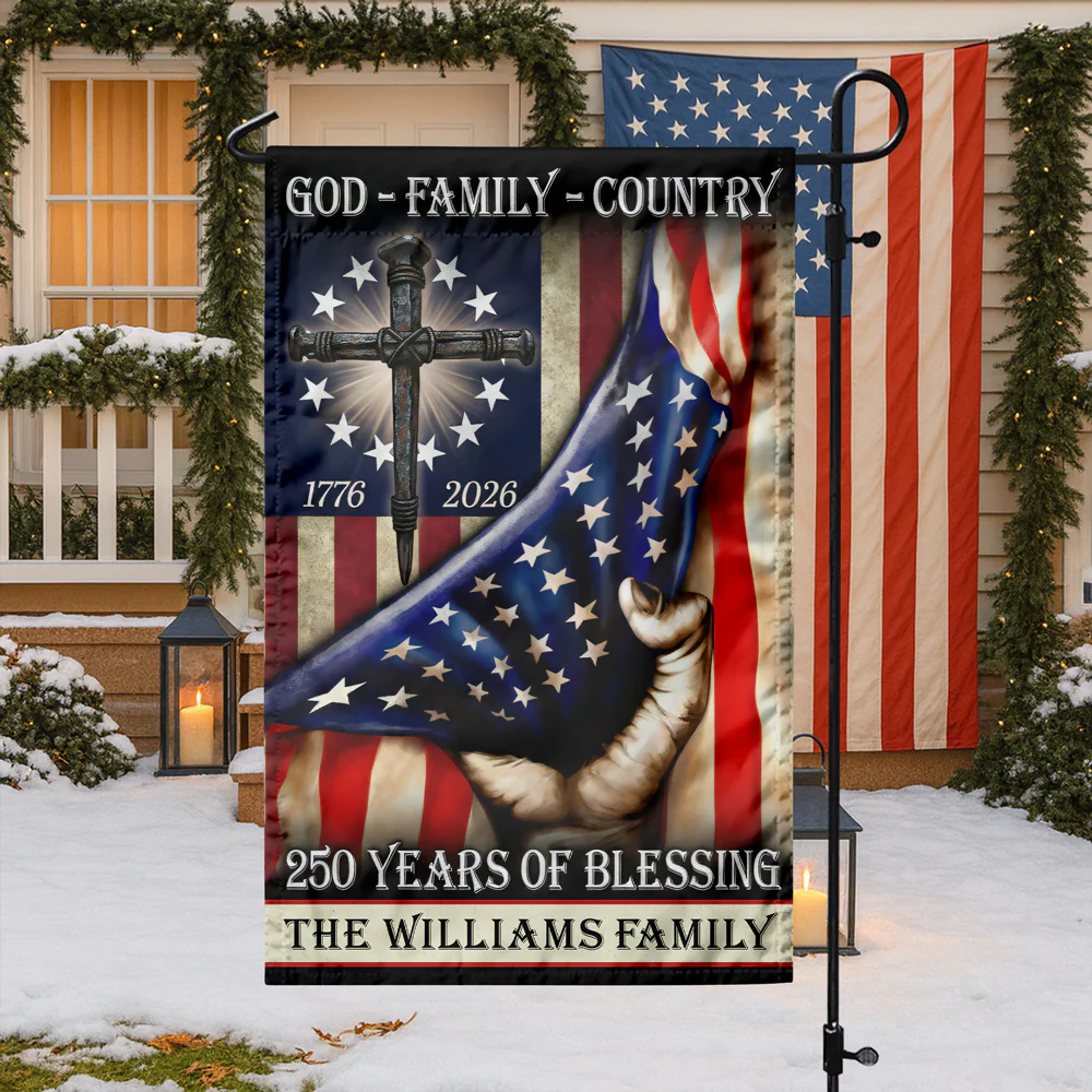 Custom Family Name God Family Country Patriot 1776-2026 Garden Flag CH07 910604 - Image 4