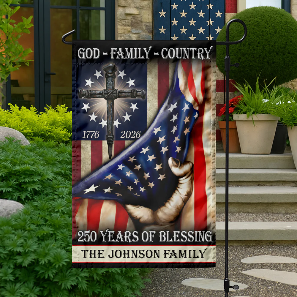 Custom Family Name God Family Country Patriot 1776-2026 Garden Flag CH07 910604 - Image 5