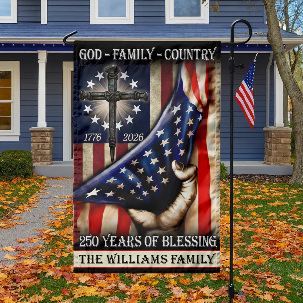 Custom Family Name God Family Country Patriot 1776-2026 Garden Flag CH07 910604 - Image 7