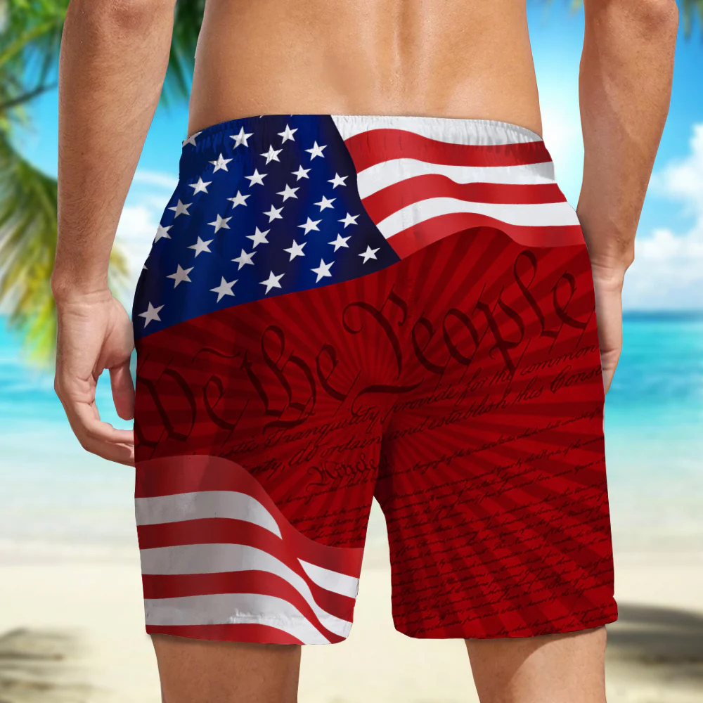 Custom Family Name Patriotic American, 250 Years of Blessing God Beach Short HO82 901906 - Image 4