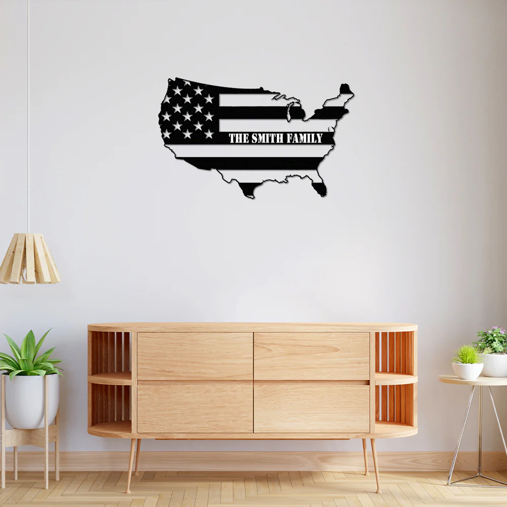 Custom Family Name Patriotic National Flag Metal Sign HO82 901158 - Image 7