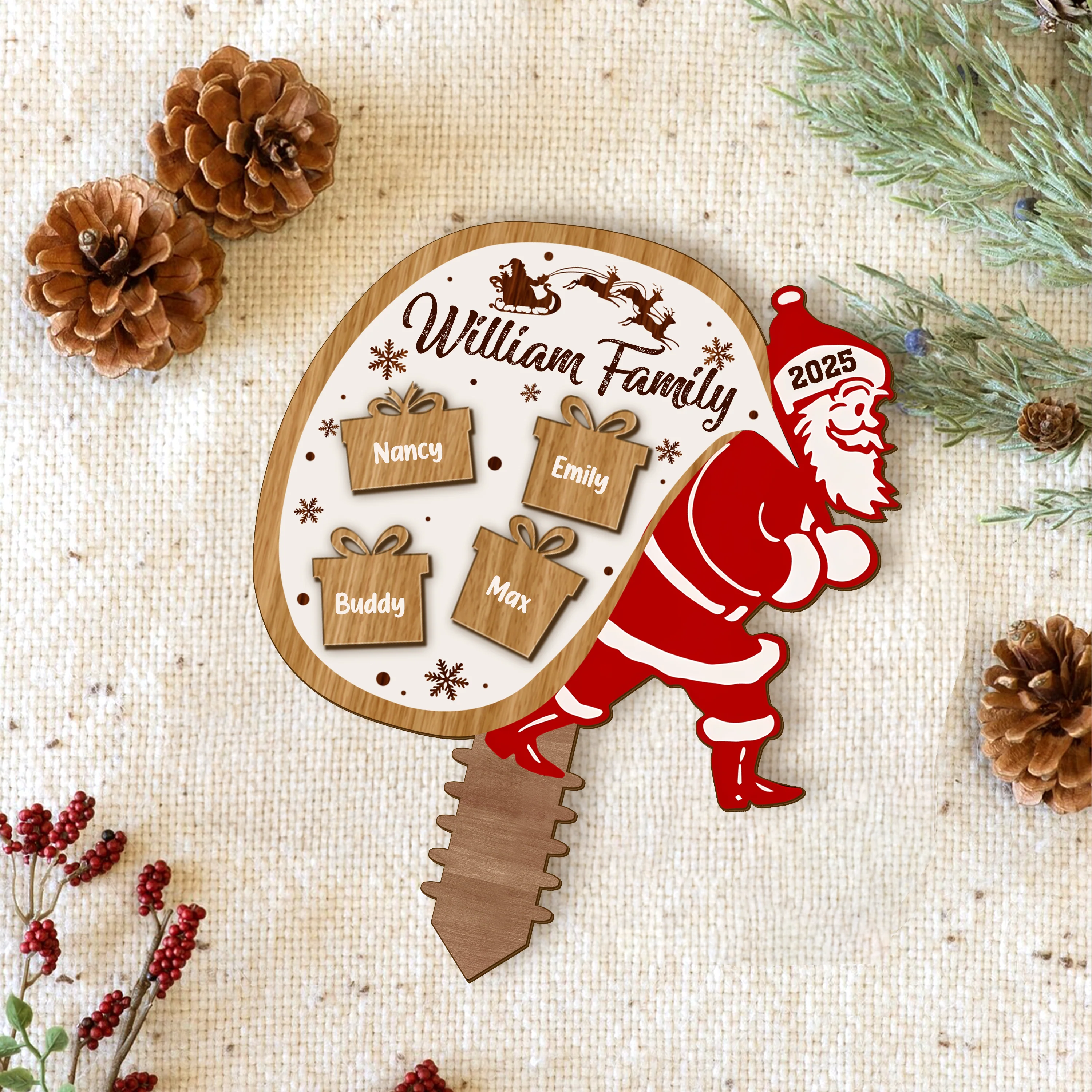 Custom Family Name Santa Claus Personalized Family Christmas Tree Topper CH07 899068 - Image 3